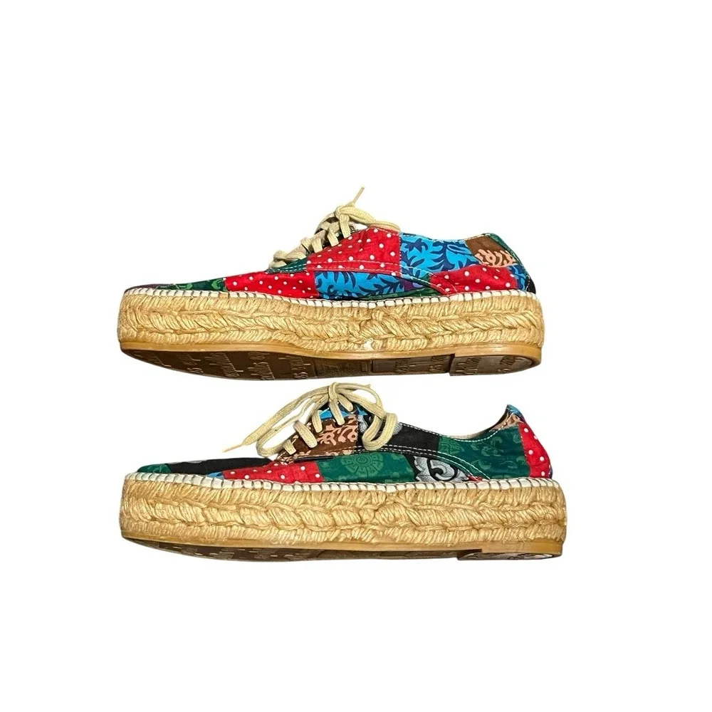 Anthropologie Gaimo Flat Espadrilles Colorful Sandals Made In Spain sz 37
